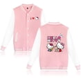 thumbnail image 3 of Chaqueta con estampado de Hello Kitty Hello Kitty de dibujos animados, uniforme deportivo informal de béisbol para niños medianos y grandes, 3 of 5