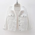 thumbnail image 1 of Women Spring And Autumn Coats Warm Solid Long Sleeve Denim Jacket Outerwear, 1 of 5