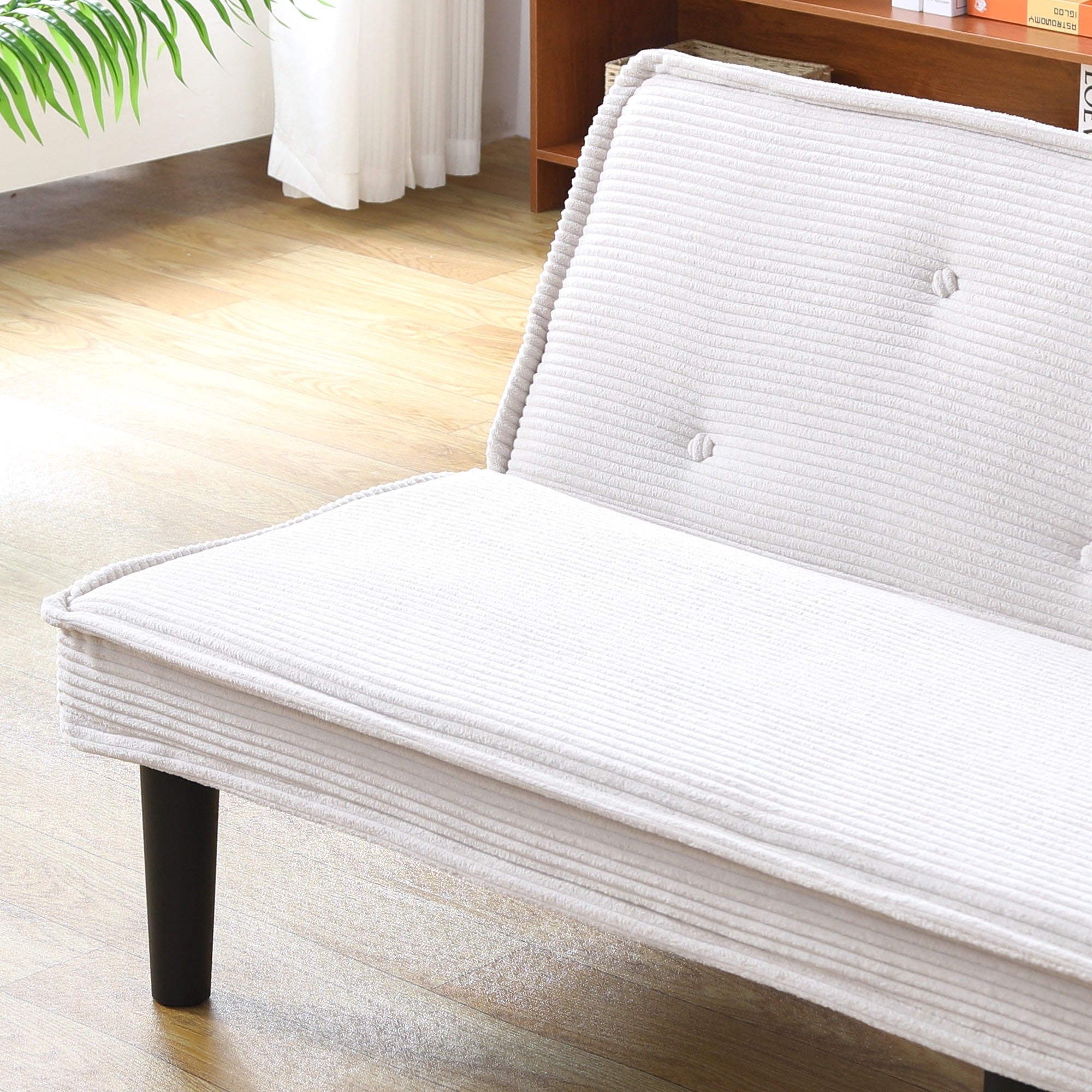 Gewnee 66''Futon Sofa Bed,Corduroy Fabric Sleeper Sofa with Button Design,Lovseat for Living Rooms and Apartments.(Beige)