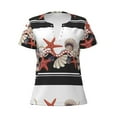 thumbnail image 2 of Fuzoiu Starfishes Shells Print Women's V-Neck T-Shirt,Women's Short Sleeve Top, Comfortable for Work, Leisure, and Sports, 2 of 7