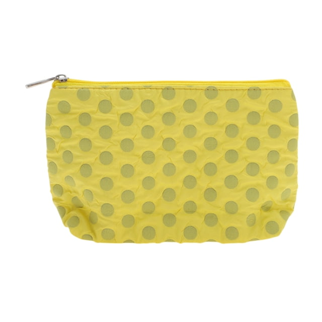 Bolsas de maquillaje planas rectangulares convenientes de 1 Pc para viajar, pequeñas, amarillas y grises, de poliéster
