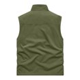 thumbnail image 4 of Timoontee Men's Sherpa Lined Vest Sleeveless Stand Collar Jacket Vest Casual Comfy Work Waistcoats Outdoor Hiking Workout Vest Solid Zip Up Vest Winter Fleece Vest Army Green L, 4 of 4