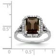 thumbnail image 3 of Primal Silver Sterling Silver Rhodium-plated Diamond and Smoky Quartz Ring, 3 of 5