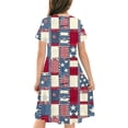 thumbnail image 4 of SGFCWSX Girls 4th of July Dress Short Sleeve Round Neck A-Line Swing Casual Patriotic Sundress Multicolor Size 5 Years, 4 of 9