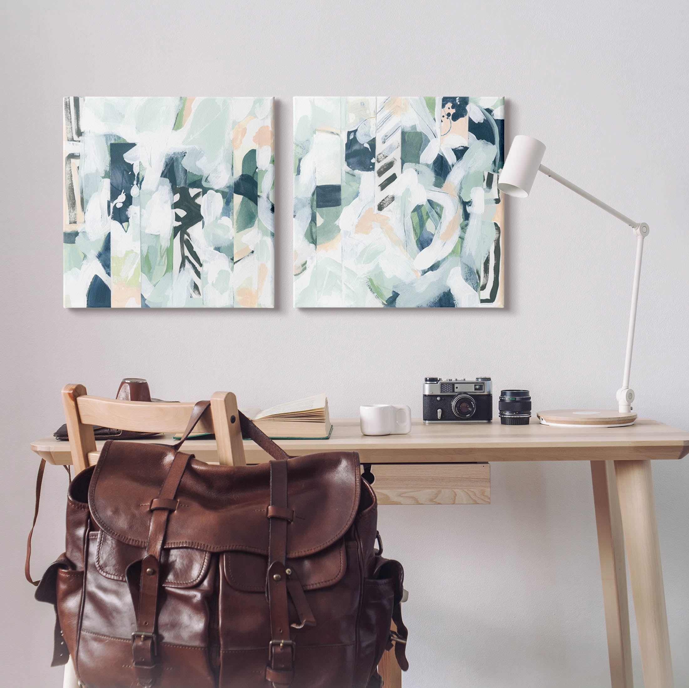 Stupell Industries Modern Mixed Pattern Arrangement Painting Gallery Wrapped Canvas Print Wall Art, Set of 2, Design by June Erica Vess