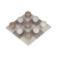 thumbnail image 6 of Modern Square Marble Tic Tac Toe Tabletop Game Set for Living Room - Classic Family Play Coffee Table Decor for Home Office Shelf - Decorative Stone Accent for Game Room - 3" Ivory & Tan, 6 of 9