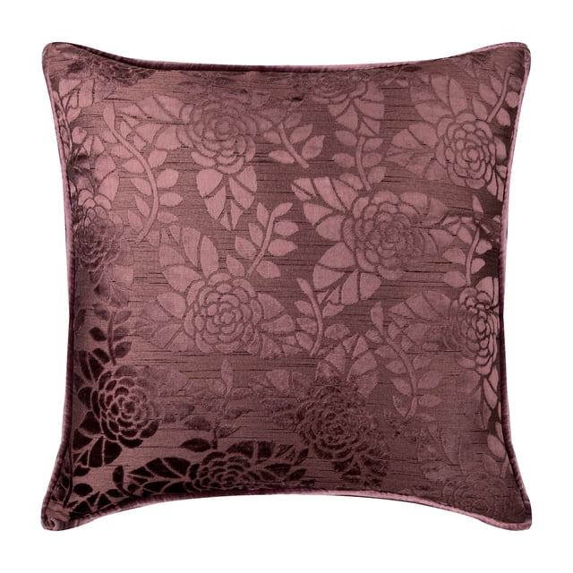 Funda de almohada, fundas de almohada, fundas de almohada de 45 x 45 cm (18 x 18 pulgadas) moradas, fundas de almohada de terciopelo, fundas de almohada hechas a mano, estilo moderno, floral - Plum