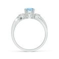 thumbnail image 2 of ANGARA Natural Aquamarine and Diamond Twisted Vine Engagement Ring in 14K White Gold for Women (Size-6mm) | March Birthstone, Birthday, Anniversary, Jewelry Gift for Women | Natural Aquamarine Ring, 2 of 11
