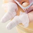 thumbnail image 3 of Baby Knee High Socks Girl Non Slip Toddler Stockings Cotton Bow Ruffle Newborn Long Socks Infant Dress Sock 0-6M/6-12M/1-3Y, 3 of 6