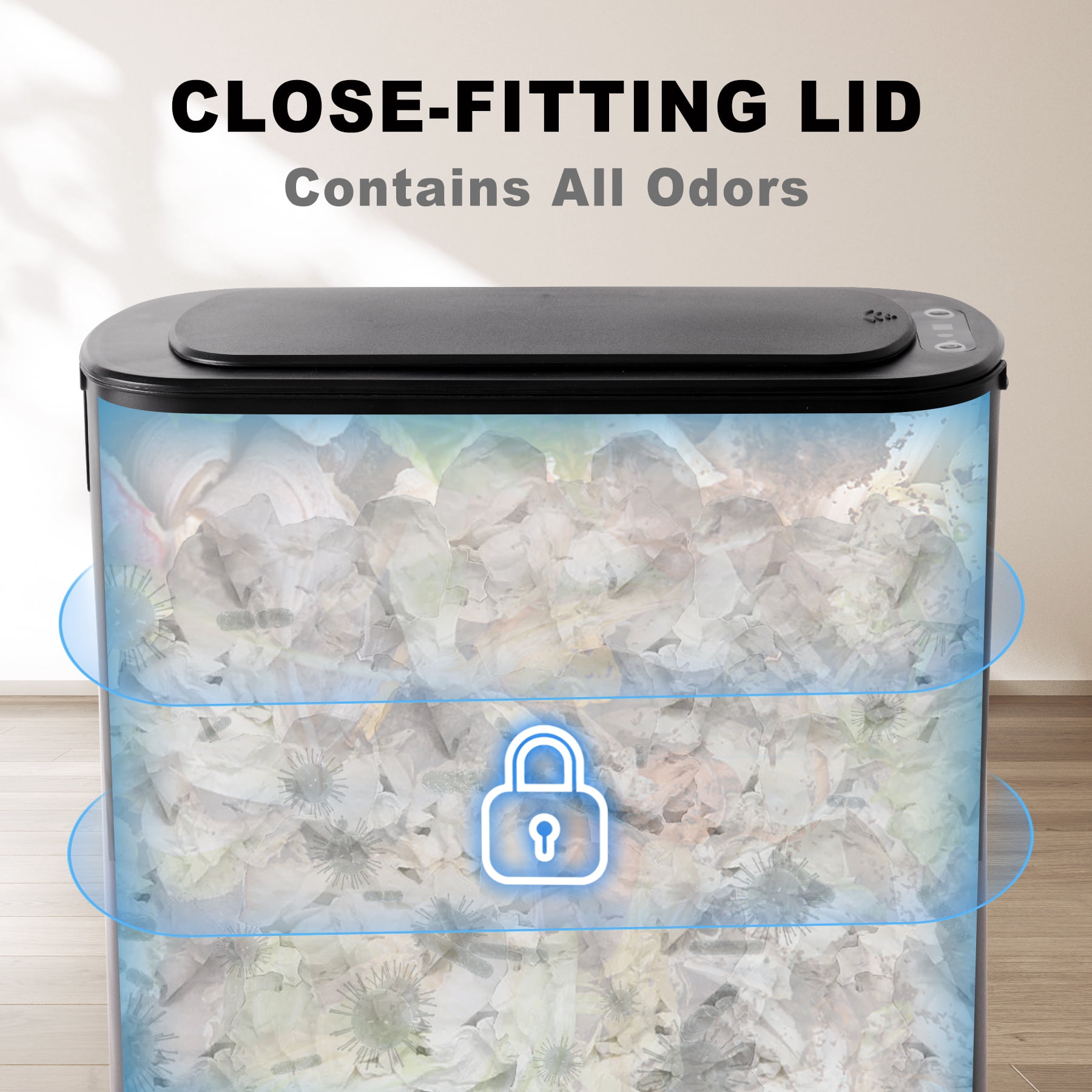 Cesun 5 Gallon Trash Can, Touchless Sensor for Bathroom, Office, Rv, Bedroom, Living Room, Black