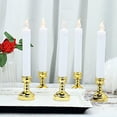 thumbnail image 2 of BalsaCircle 6 White 10" LED Taper Candles Lights Gold Candle Holders Wedding Party Centerpieces Decorations, 2 of 7
