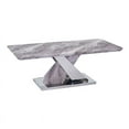 thumbnail image 1 of Table Basse en Faux Marbre Blanc avec Base en Acier Inoxydable Argenté, 1 of 2