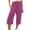 Hot Pink, variant on Ankle Pants for Women Capri Pants with Lace Side Palazzo Pants with Pockets Pull On Elastic Pedal Pushers for Women High Waist Drawstring Capris Drawstring with Pockets Green S-2XL