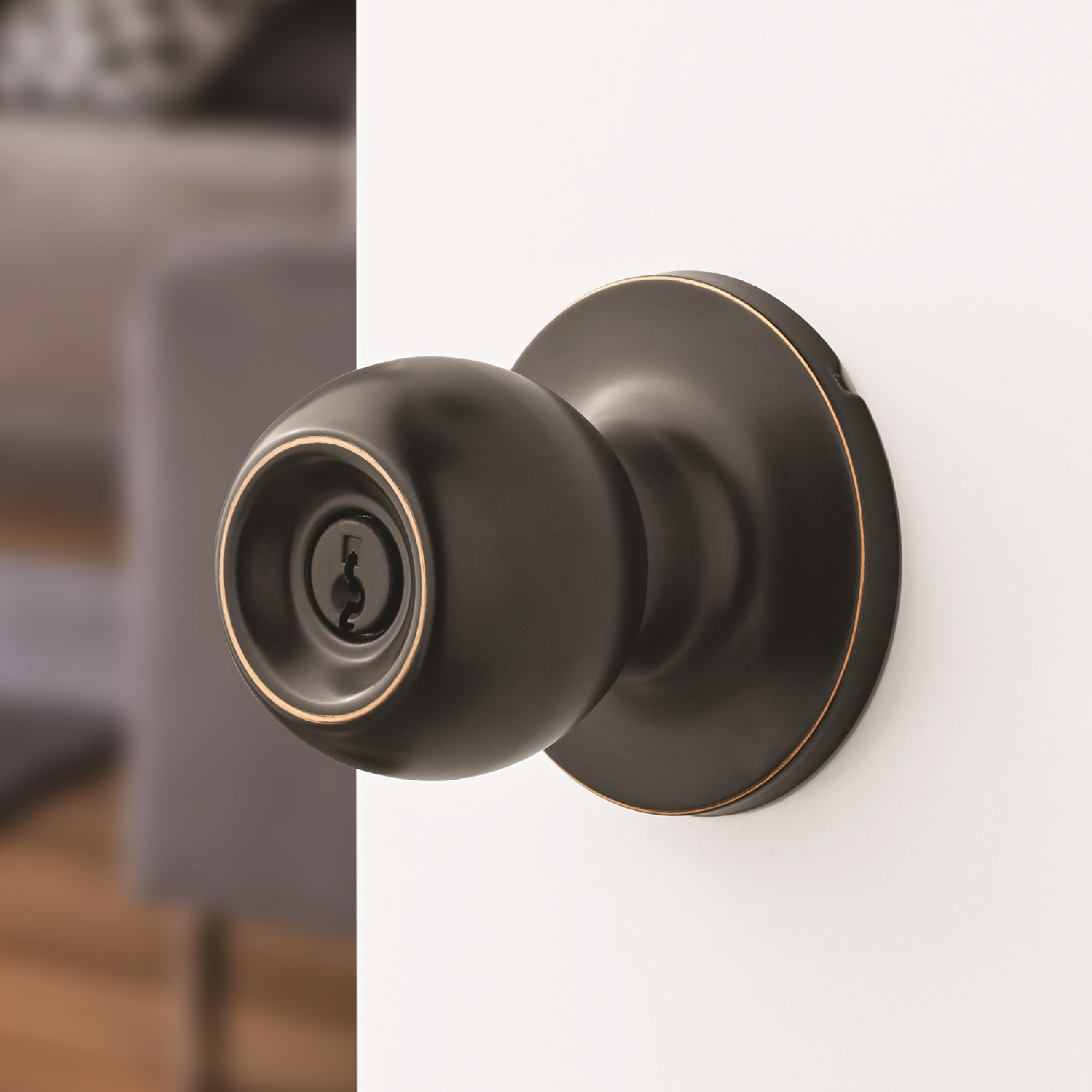 Hyper Tough Two Keyed Entry Ball Locking Doorknobs Oil Rubbed Bronze Finish Twin Pack