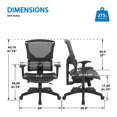 thumbnail image 5 of Scranton & Co Black Vertical Matrix Back Office Chair with Seat Slider, 5 of 5