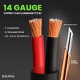 thumbnail image 3 of Cable de altavoz GearIt Outdoor CCA calibre 14 AWG 60,96 m negro, 3 of 7