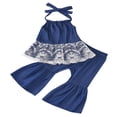 thumbnail image 1 of Toddler Baby Girls Halter Sleeveless Backless Tops Flared Pants, 1 of 6