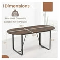 thumbnail image 3 of 71 Inches Executive Table, Oval Home Office Table with Cable Management Hole & Metal Frame, Seminar, Conference Table for 10 People, Large Business Furniture for Meeting Room, 3 of 8