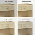thumbnail image 3 of SICOTAS 31" W Farmhouse Nightstands Set of 2, Big nightstands with Drawer & Open Shelves, Large Bedside Table, End table for Bedroom, Living Room, Oak, 3 of 12