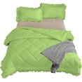 thumbnail image 6 of DNG Creations 3 Piece Ruffle Diamond Comforter All Season 550 GSM Oversized King Size - 800 Threads Count, 100% Egyptian Cotton Solid Sage Colour, 6 of 7