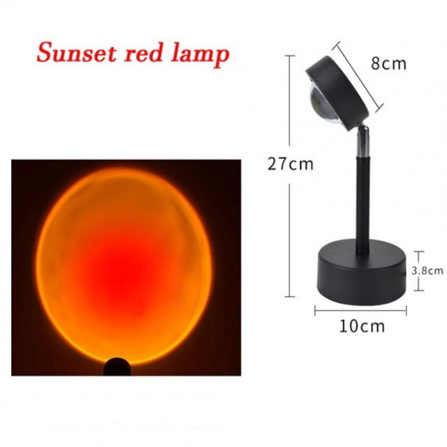 Lampe de Nuit Pliante Portable Usb Colorée au Coucher du Soleil Led Angle Réglable Projecteur Chambre Bar Café Éclairage Mural Décoratif Lumière Rouge Coucher de Soleil