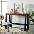 thumbnail image 2 of SAFAVIEH Dennings Contemporary Rectangle Wood Desk, Walnut/Black (42 in. W x 20 in. D x 30 in. H), 2 of 11
