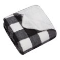 thumbnail image 3 of HOMETRENDS Black Checker Faux Shearling Blanket, Twin, 3 of 4