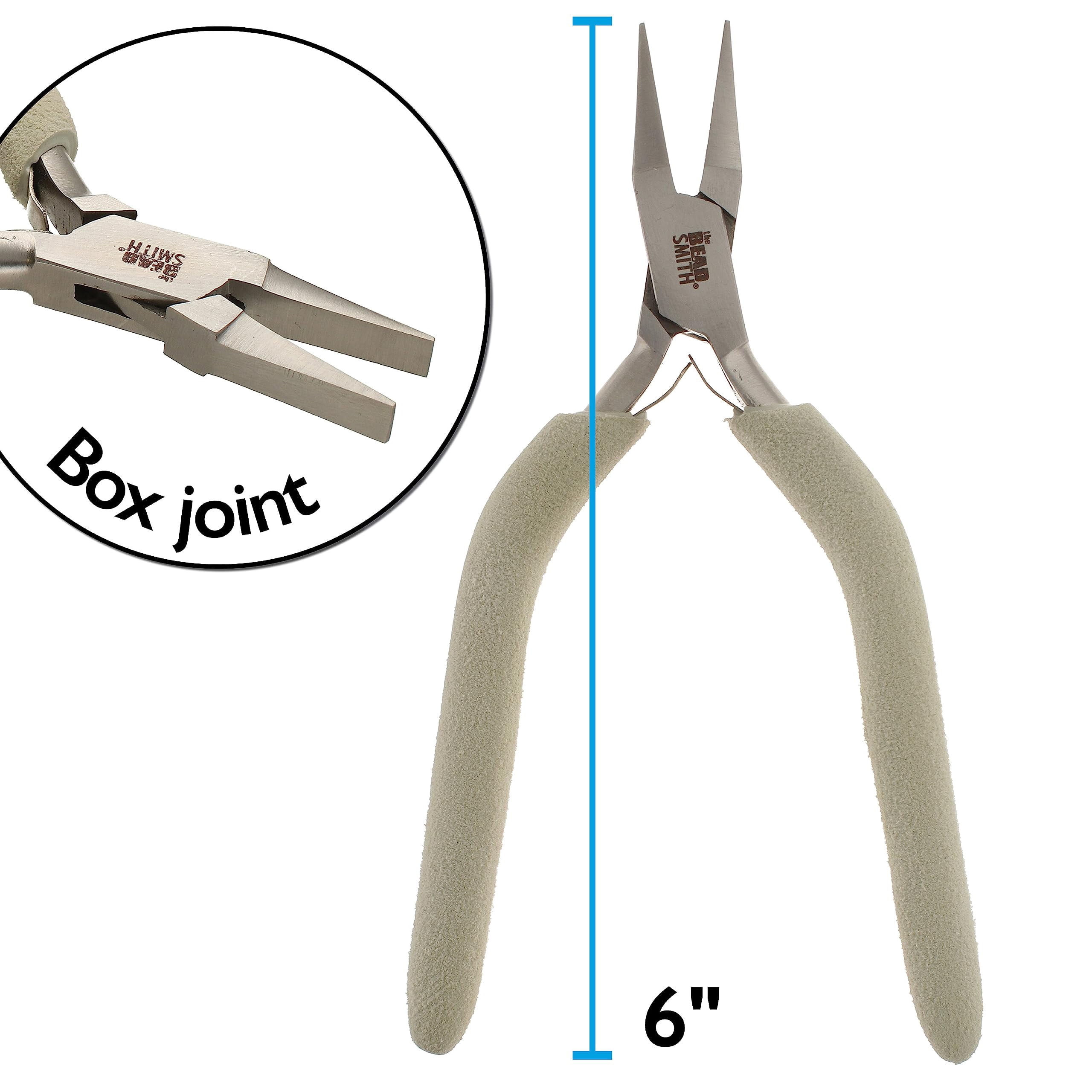 The Beadsmith Wire Tool Set - 3-Piece Kit (Flat Nose, Tungsten Carbide Flush Cutter & 6-in-1 Wire Looper), Elongated, Comfortable Handles with Double-Leaf Springs