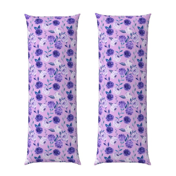 Balery Violet Funda Protectora para Almohada Corporal de Algodón Hipoalergénico con Cierre(55 x 21 pulgadas), Almohadas No Incluidas