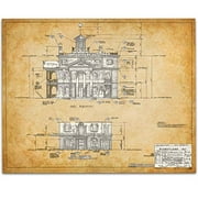 The Haunted Mansion Disneyland - East Side Blueprint - 11x14 Unframed Art Print - Great Gift for Disney Fans