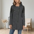 thumbnail image 2 of IWRICH Women's Wool Pea Coat Long Sleeve Hooded Dresses Long Winter Warm Thick Wool Trench Jacket Outwear GY1 L, 2 of 9