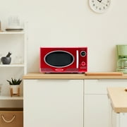 Nostalgia 0.9 cu ft Retro Microwave Oven, 800W Countertop Microwave Oven with Digital Display, Red