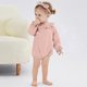 thumbnail image 5 of Niña Bebé Vestido de Manga Larga Estilo de Otoño E Invierno Sudadera Del Niño con Botón Delantero Y Cuello Redondo, Lindo Pantalones Cortos Sólidos Romper para Niños Y Niñas, Suave Bebé Manga Larga R, 5 of 6