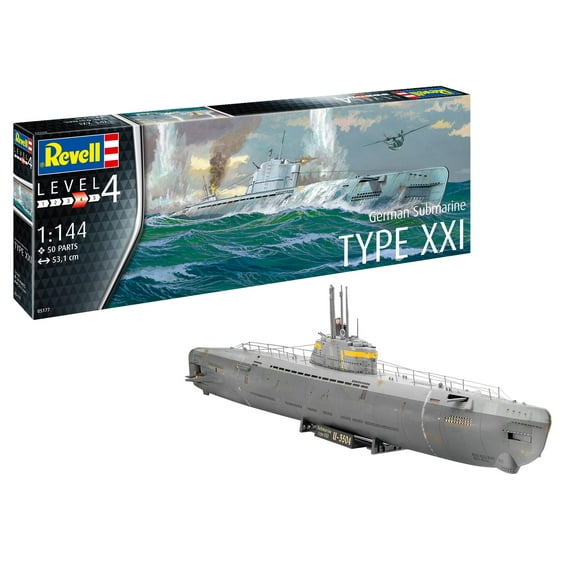 Revell 05177 German Submarine Type XXI 1:144 Scale Model Kit Unpainted