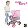 thumbnail image 6 of Cotton Candy Pink Doll Pram in Grey Polka Dots W/ Removable Bassinet, Shopping Basket, Fits Dolls Up to 18'', 6 of 6