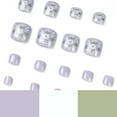 thumbnail image 3 of 24 Pcs Faux Ongles Motif Petite Marguerite Violet Faux Ongles Portables pour Femmes Colle Gelée, 3 of 8