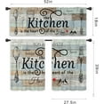thumbnail image 2 of Teal Turquoise Kitchen Curtains and Valances 3 Piece Set Rod Pocket 36 Inch Short Rustic Wooden Board Country Fork and Spoon Retro Vintage Funny Quotes Bedroom Living Room Treatment Fabric, 2 of 5