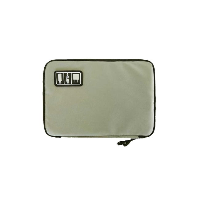 Sonducket Organizador de cables de datos de nailon, Cable de carga Rectangular con múltiples ranuras, cargador, lector de tarjetas, bolsa de Viajes, Equipaje y Accesorios Varios Gris