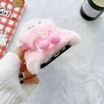 thumbnail image 2 of Nalacover Furry Plush Case for iPhone 15 6.1", Cute Cartoon Briquette Cold Weather Warm Fluffy Phone Case, Shockproof Shining Glitter Diamond Lens Frame Protection Cover, Pink, 2 of 6