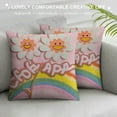 thumbnail image 3 of Autua Happy Flower Rainbow Kitsch Graphic Decorative Throw Pillow Cover for Home Couch Living Room Bed Sofa Cushion - Short Plush Material - Zipper Closure - Pillowcase 1PC 12x12in, 3 of 5