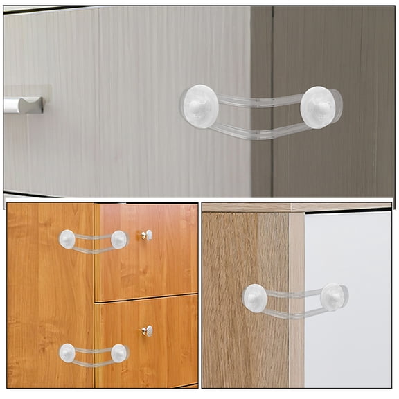 Raindrops 4-Pack Clear Child Safety Cabinet Locks with Flexible Latch, Easy to Install for Drawers, Cabinets, and Doors