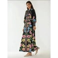 thumbnail image 4 of Printed Long Sleeve Maxi Dress with Belt, 4 of 7