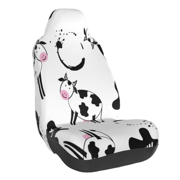 Rateoe Cute Cow and Milk Stains Print Car Seat Cover,Elastic Car Seat Protector,Washable Durable Automotive Seat Cover Car Interior Accessories