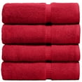 thumbnail image 1 of Luxury Hotel & Spa Quality, Quick Dry 100% Turkish Cotton 700 GSM, Eco Friendly Towel, for Bathroom Dobby Border Soft Bath Towel Set 27 X 54, Red, Bath Towels - Set of 4, 1 of 1