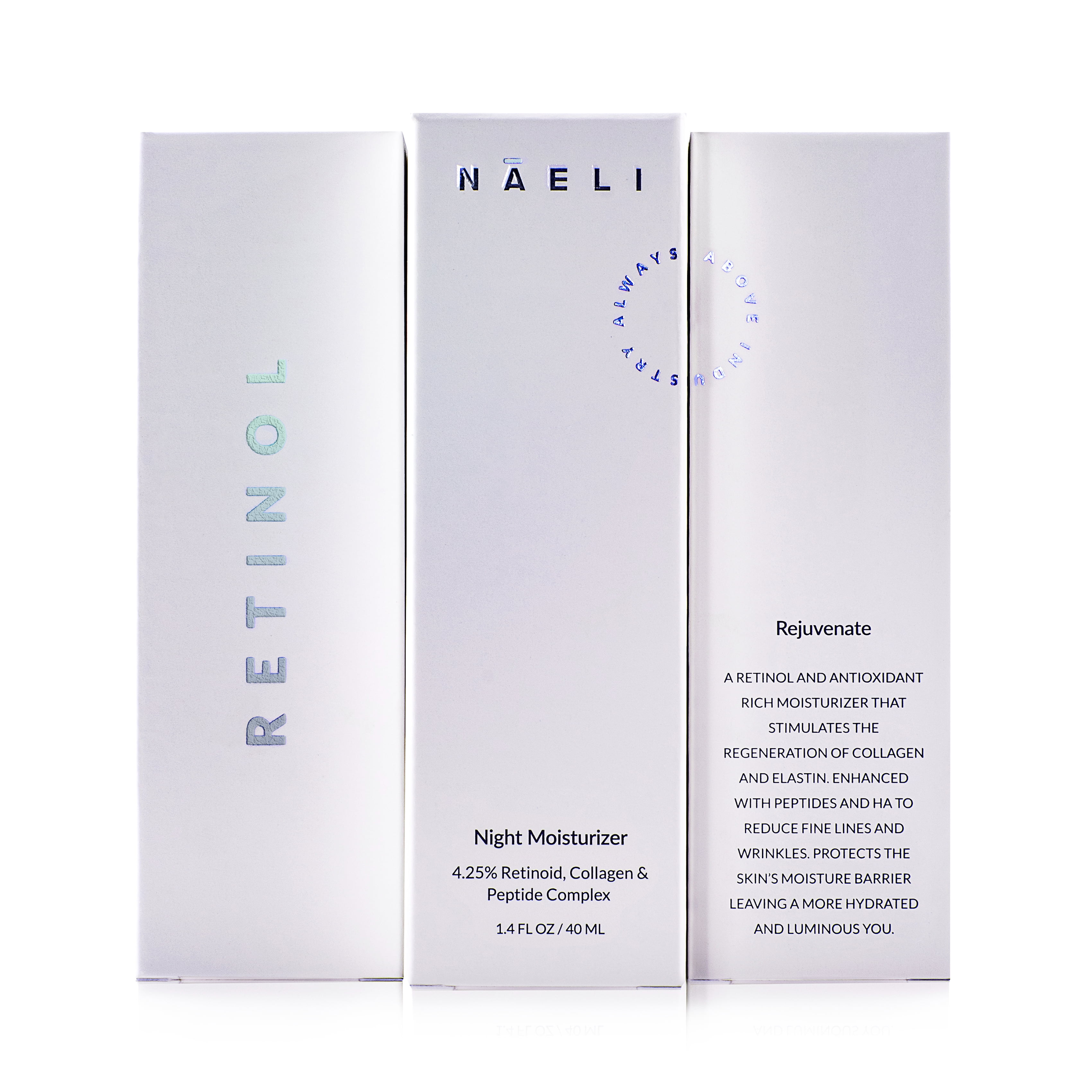 NAELI Retinol Night Cream for Face with Anti Aging Collagen & Peptide Complex, Reduces Wrinkles & Evens Skin Tone 1.4 oz.