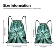 thumbnail image 2 of Kdxio Teal Cactus Print Drawstring Backpack Bag,Waterproof Draw String Back Sack, Gym Drawstring Bags Swim Bag For Unisex, 2 of 5