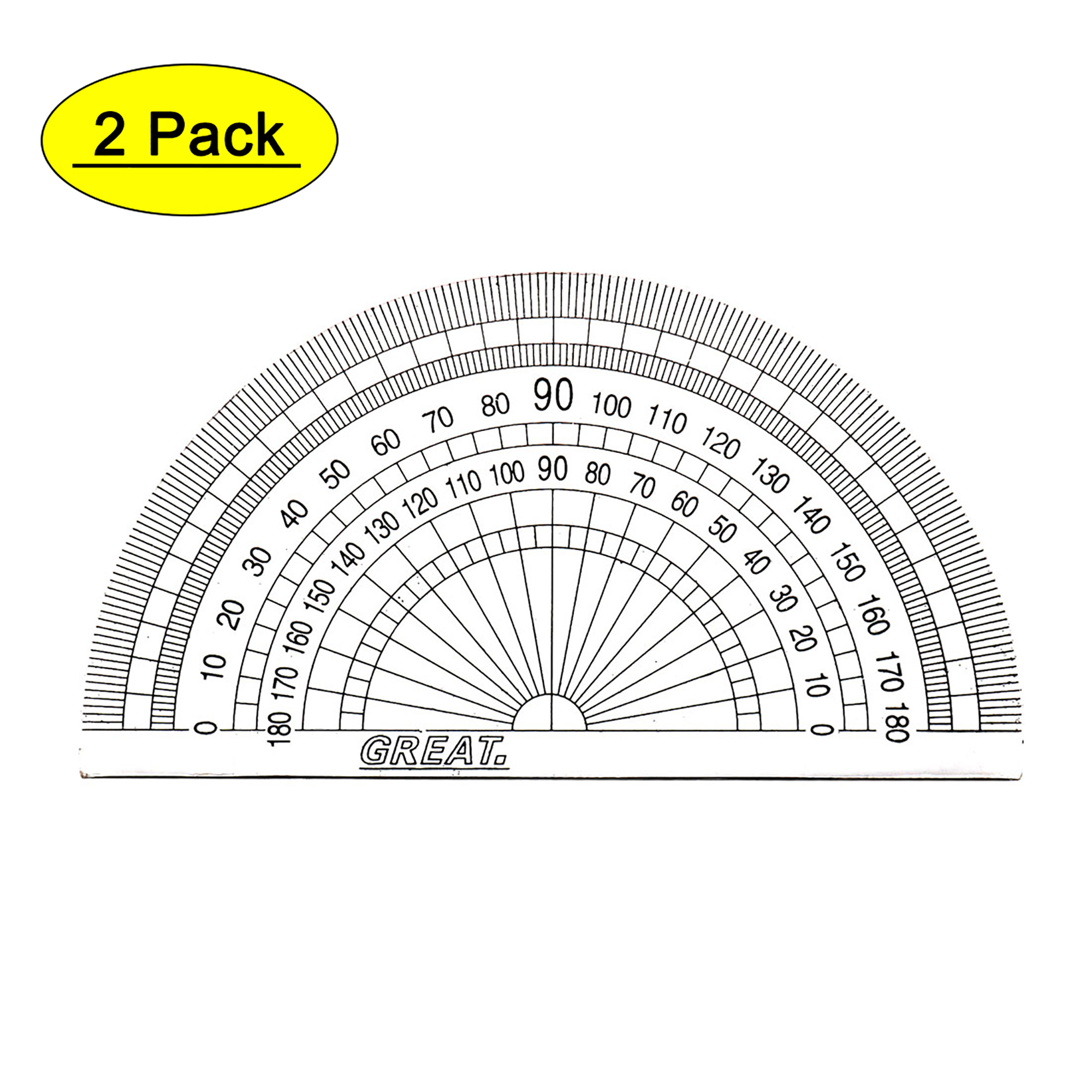 Plastic Protractor Math Protractors 180 Degrees for Angle Measurement Math Class Office Supply 2