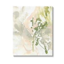 Stupell Industries Abstract Green & Beige Abstract Painting Gallery Wrapped Canvas Art Print Wall Art, 30 x 40