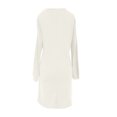 thumbnail image 5 of ZHOGXU Fashion Womens Bodycon Midi Dresses Solid Color V Neck Long Sleeve Fitted Button Front Office Daily Wear, 5 of 5