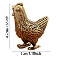 thumbnail image 3 of Small Brass Chicken Statue - Metal Animal Figurine for Home Office Desk Decor, Desktop Ornament, Wall Art, and Unique Gift Idea, 3 of 7